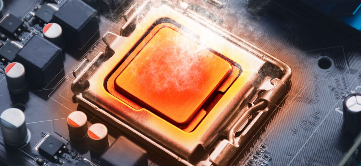 photo realistic image of overheating CPU